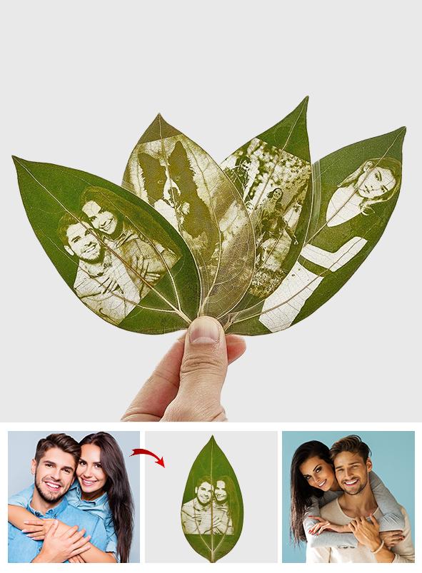 Any Photo - Personalized Photo Leaf Carving Bookmark