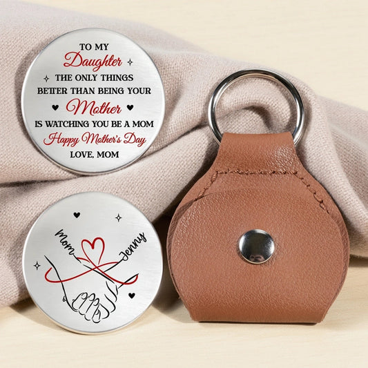 Personalized Pocket Hug Token for Daughter, Motherhood Quote, Happy Mother's Day Keepsake, Unique Gift from Mom