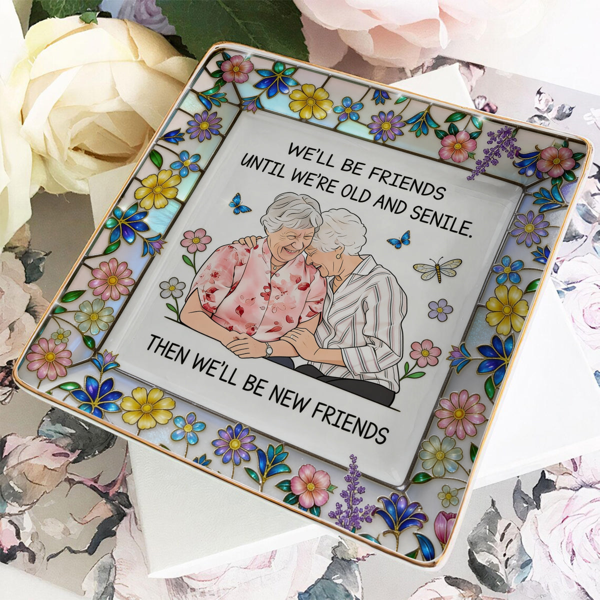 Bestie Gift Idea - Personalized Bestie Fully Printed Jewelry Dish
