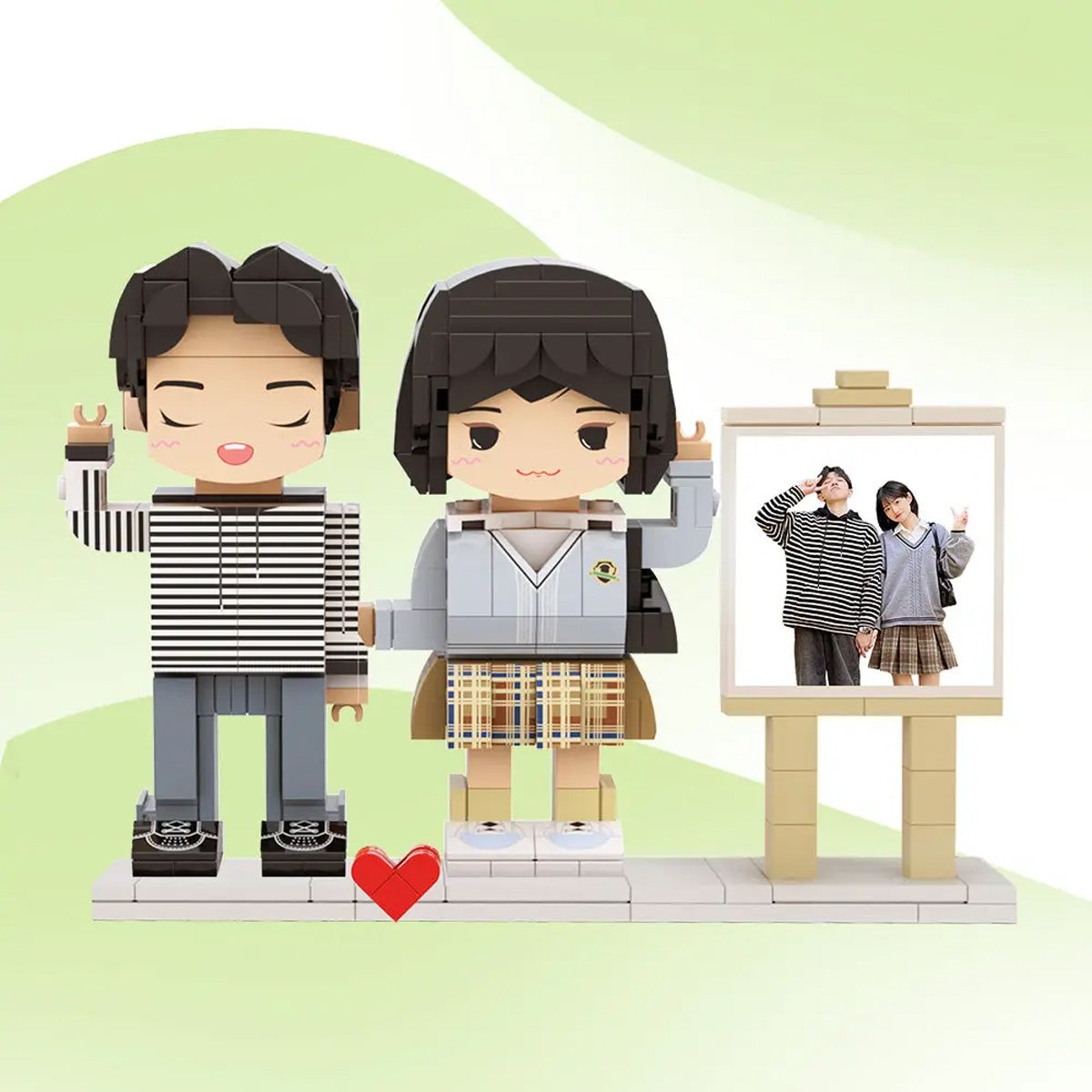 I Love You Forever - Personalized Couple Photos Brick Figures