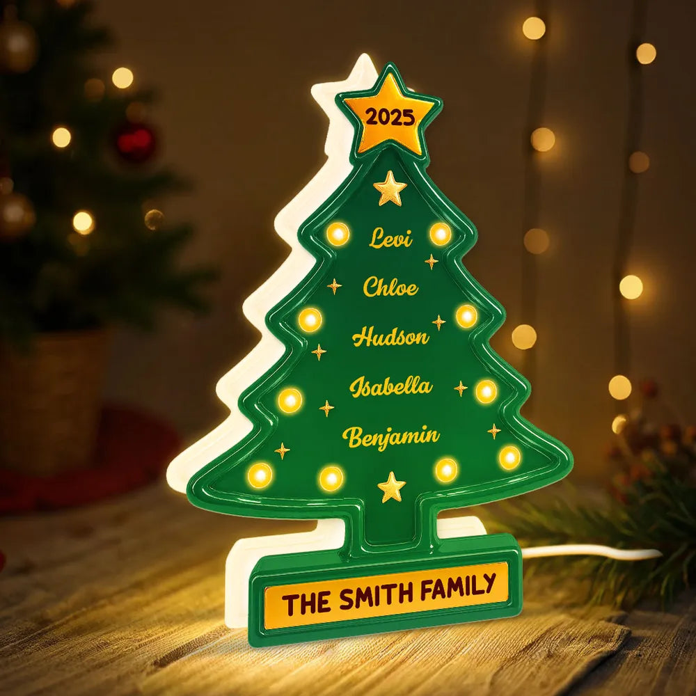 Acrylic Light Box Christmas Tree — warm glowing tabletop décor for family gatherings, customizable look, holiday-ready, perfect gift for home and friends