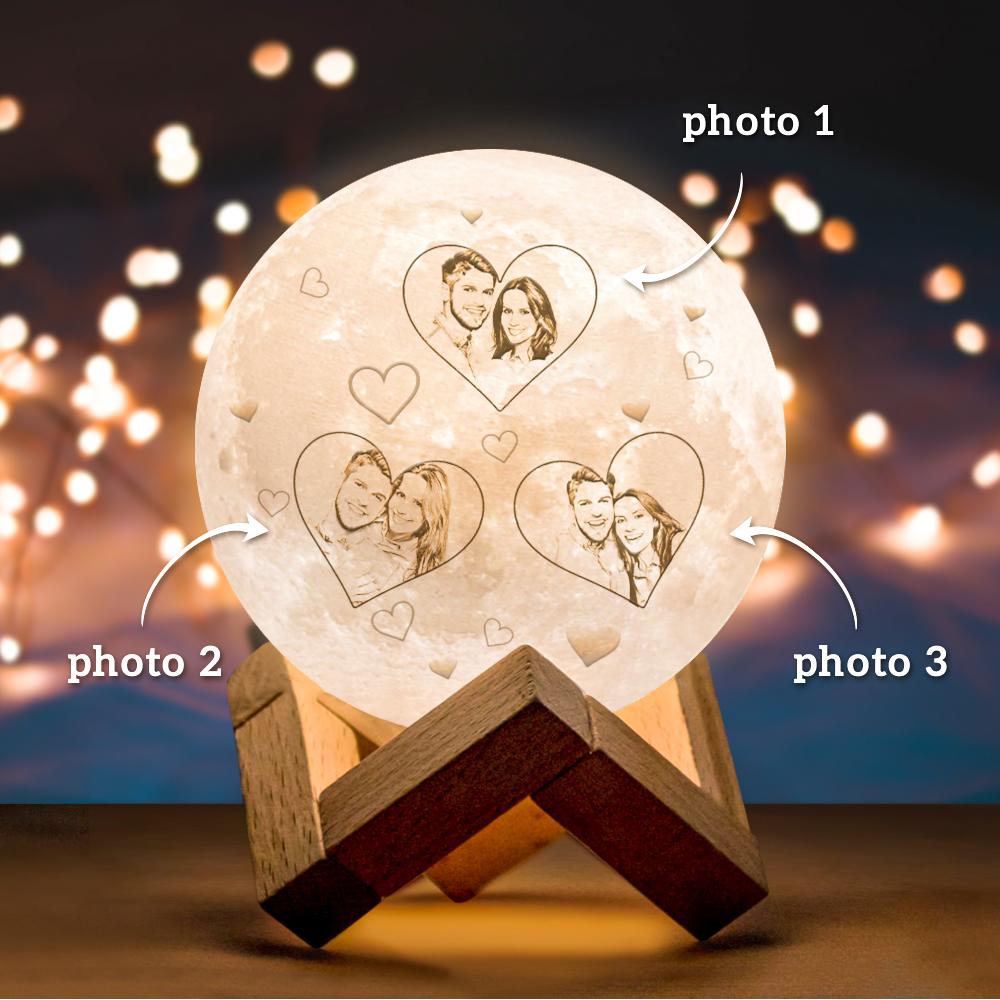 I Love You To The Moon And Back - Personalized Couple Moon Lamp