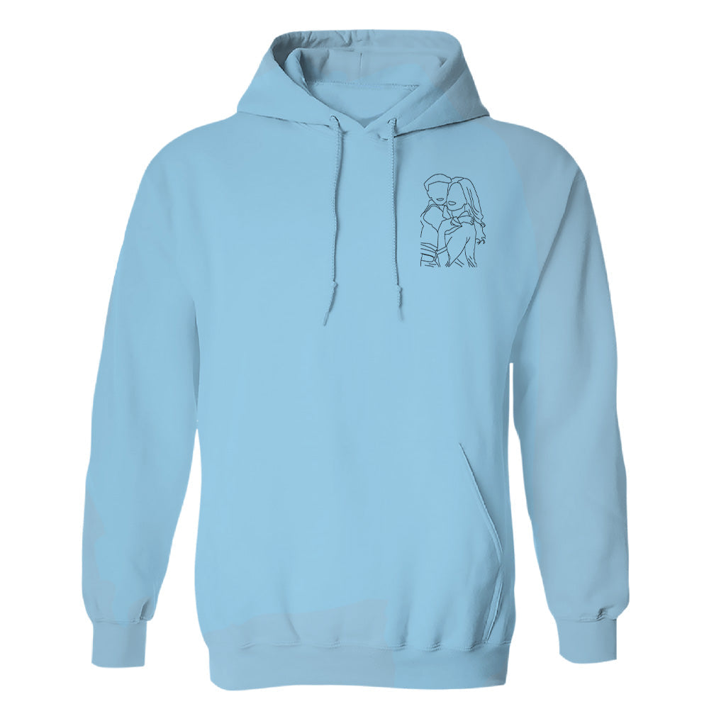 Custom Line Art - Personalized Step Mom Embroidered Hoodie