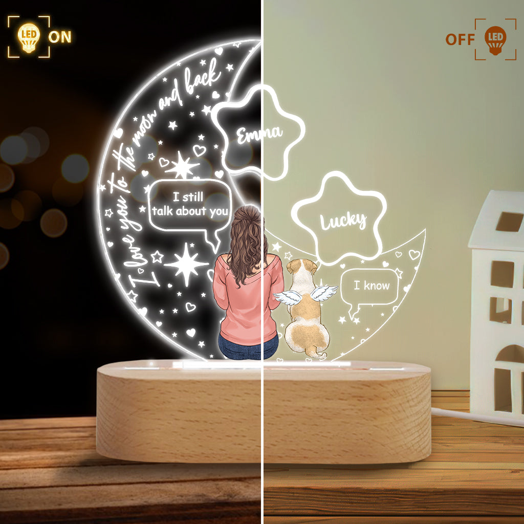 I Miss You - Personalized Dog Shaped Plaque Light Base