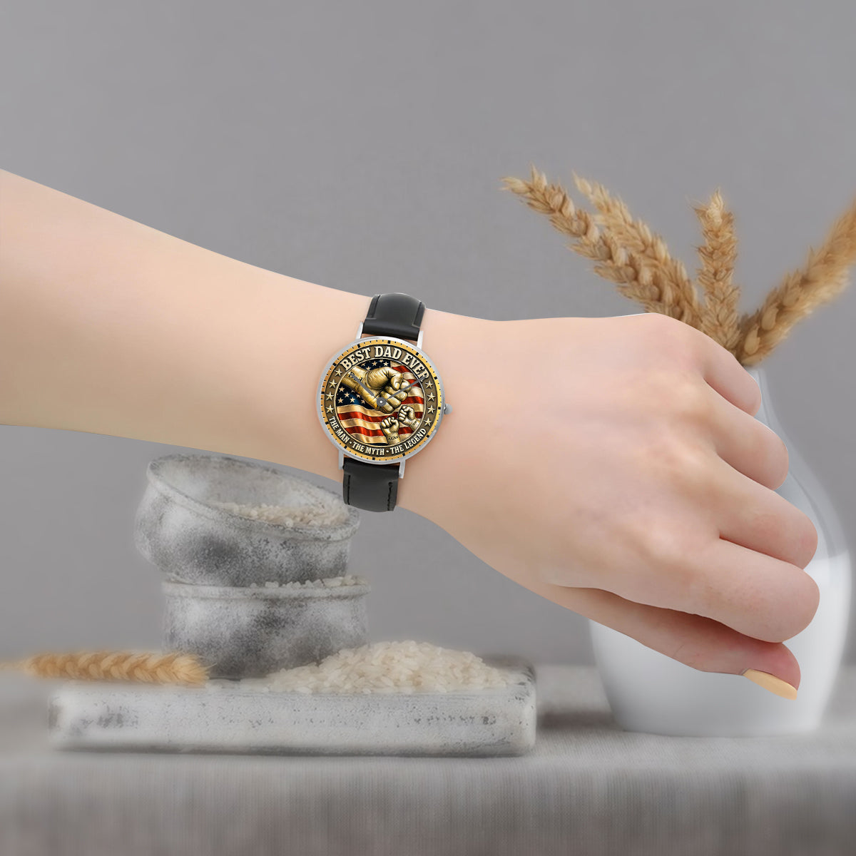 Best Dad Ever - Personalized Father Hand Watch