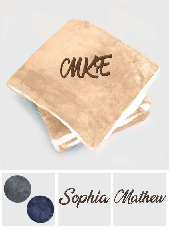 Embroidered Name - Personalized Embroidered Plush Throw Blanket