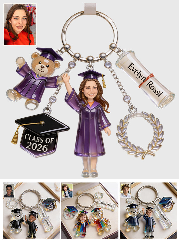 Class Of 2026 - Personalized Graduation Premium Keychain With Charms