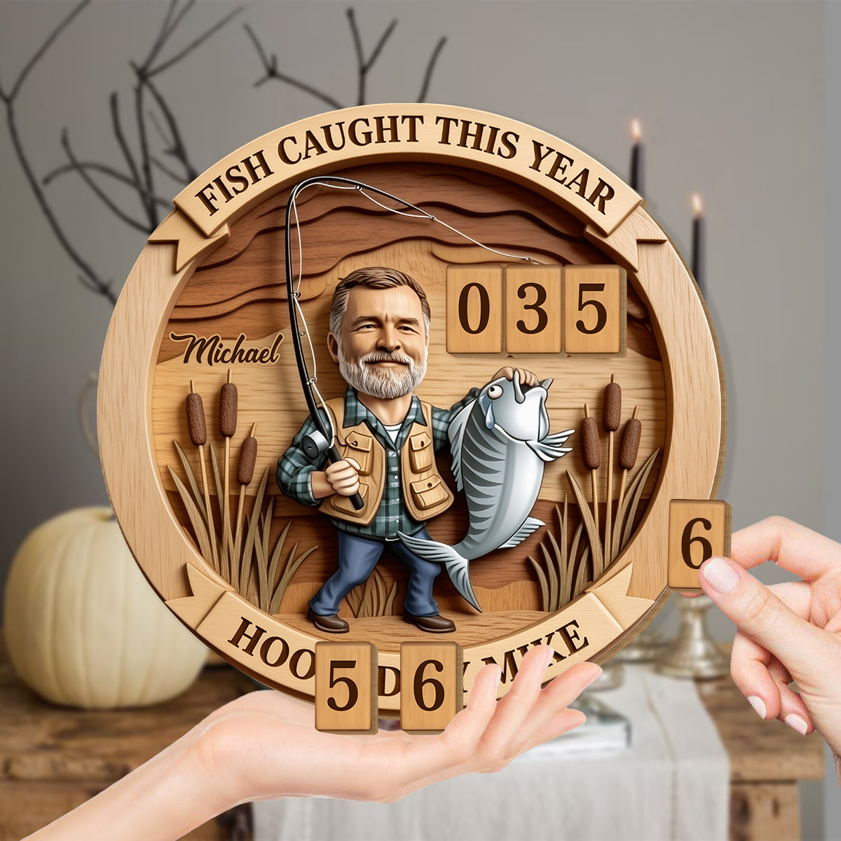 Fish Caught This Year - Personalized Fishing Interchangeable Plaque