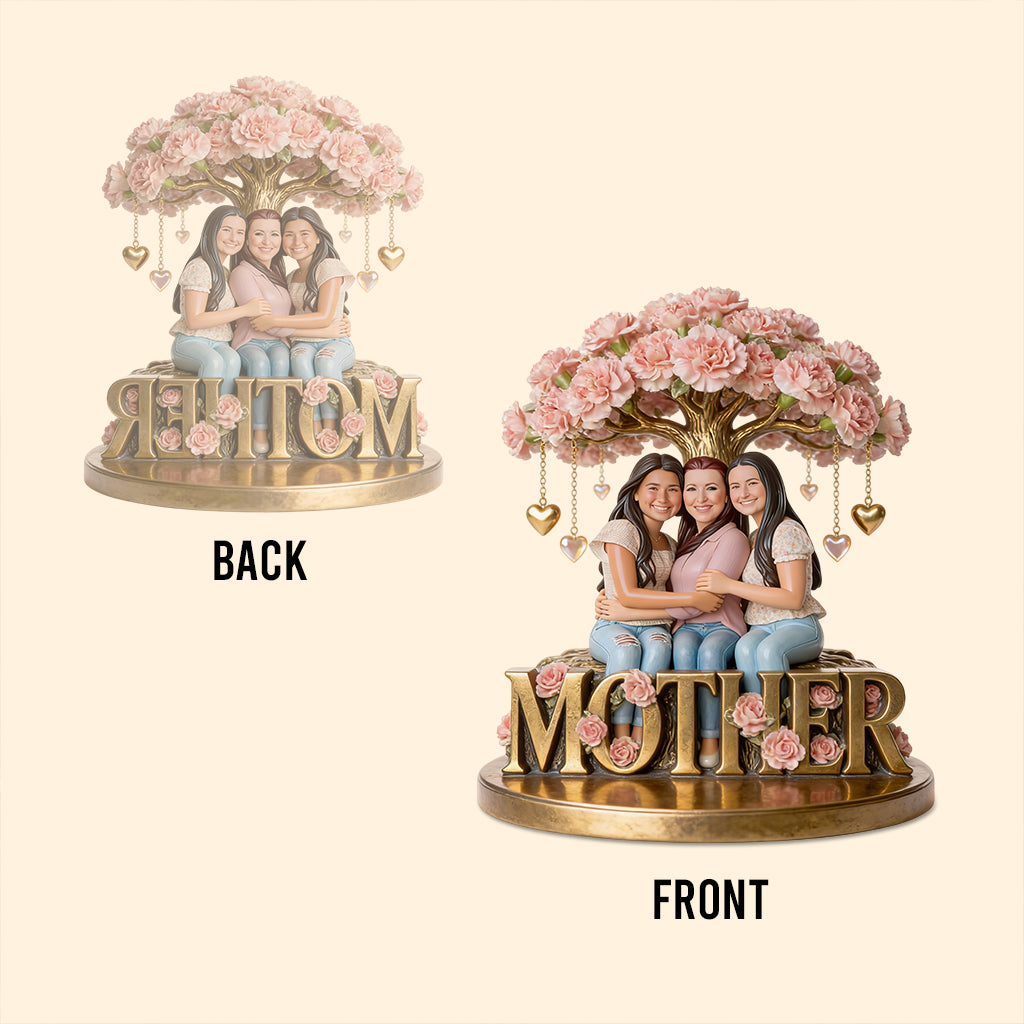 Custom Any Photo Birth Flower Gift For Mom, Grandma - Personalized Mother Custom Shaped Acrylic Plaque