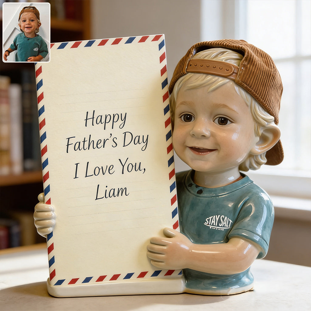 Custom Any Photo, Perfect Father's Day Gift - Personalized Kid Custom Shaped Acrylic Plaque