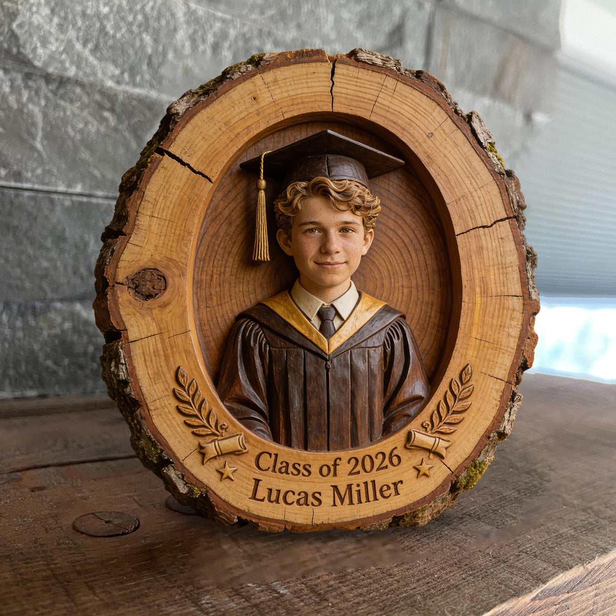 Happy Graduation Gift - Personalized Graduation Custom Shaped Wood Plaque
