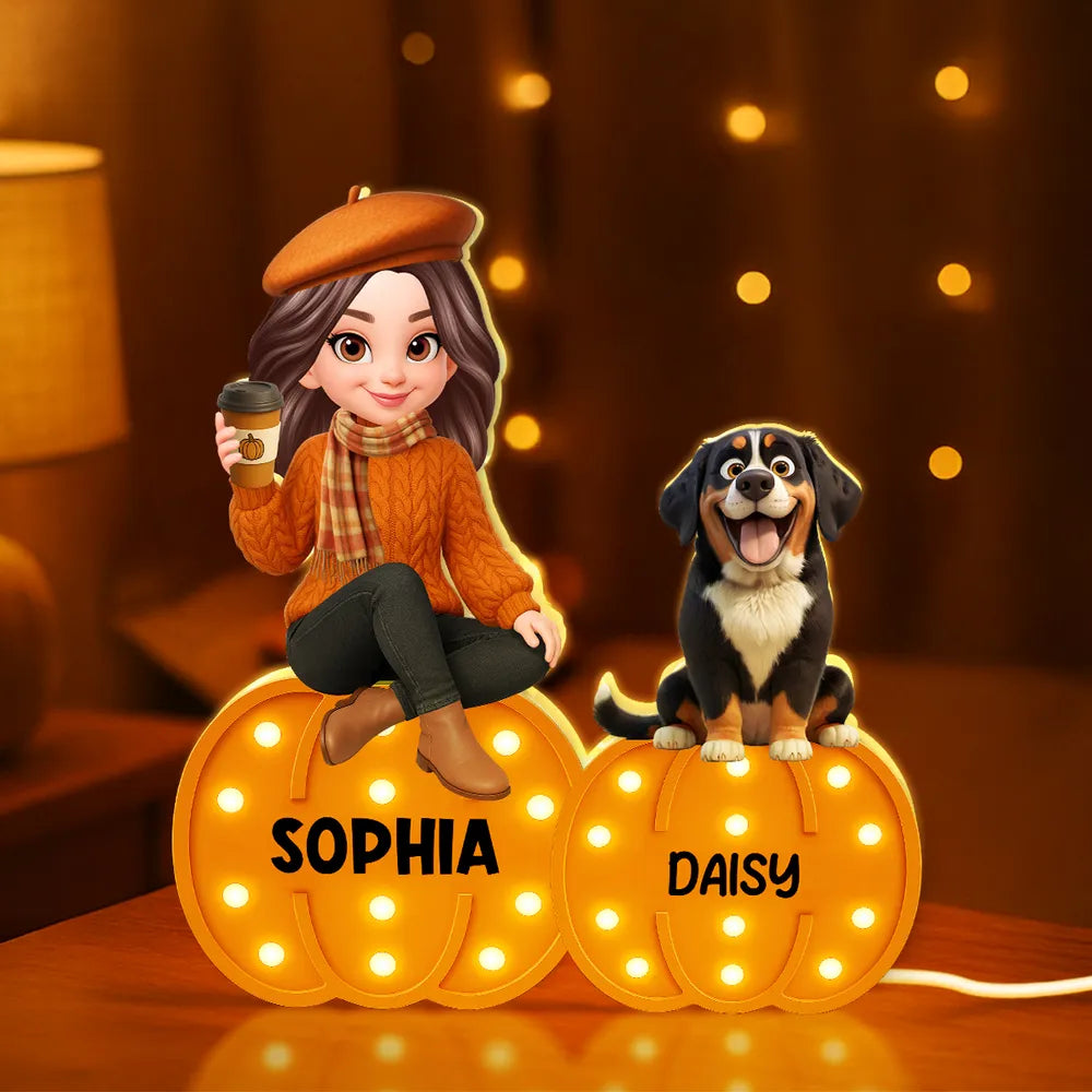 Personalized Pumpkin Light Box - Perfect Fall Décor for You and Your Pet