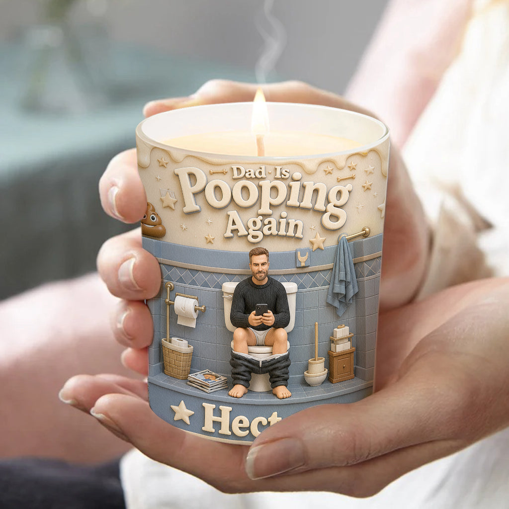 Custom Any Photo - Personalized Father Candle With Wooden Lid