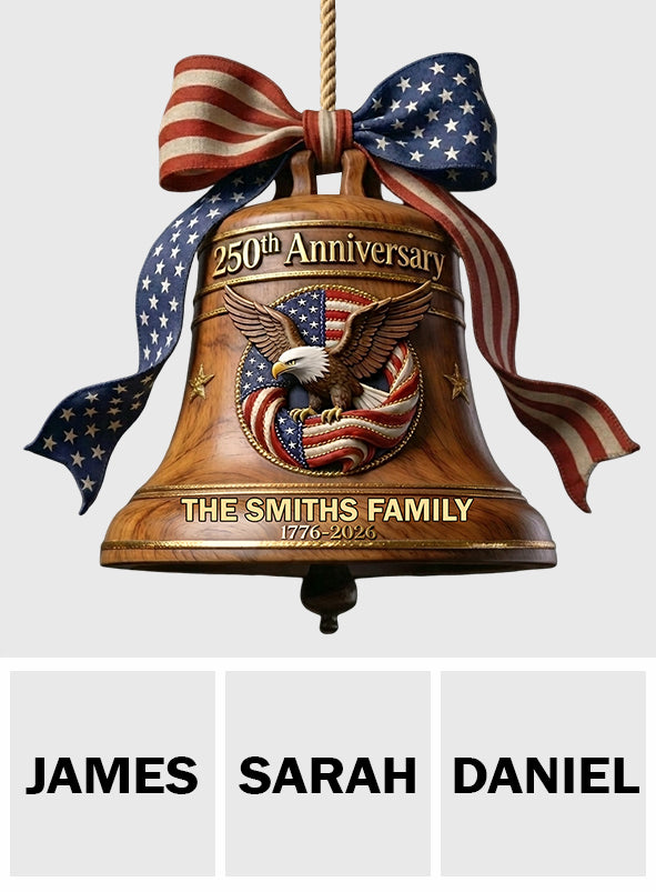 250th Anniversary - Personalize Patriot Shaped Wood Sign With Sash
