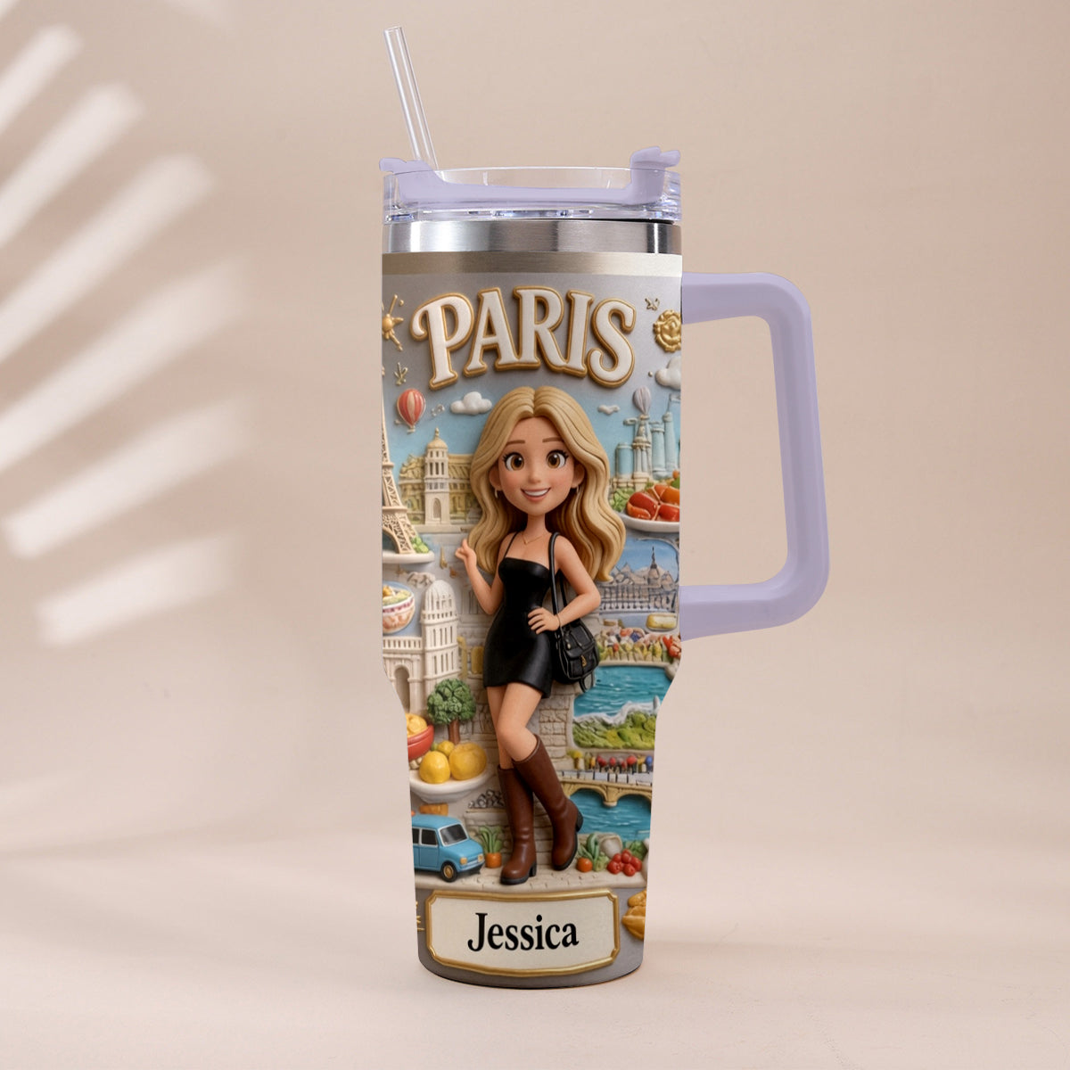 Just A Girl Who Loves Travelling - Personalized Travelling Tumbler With Handle