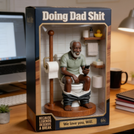 Customized "Doing Dad Shit" Action Figure – Funny Older Black Dad Life Toy Statue, Hilarious Gag Gift for Father’s Day Man Cave Decor