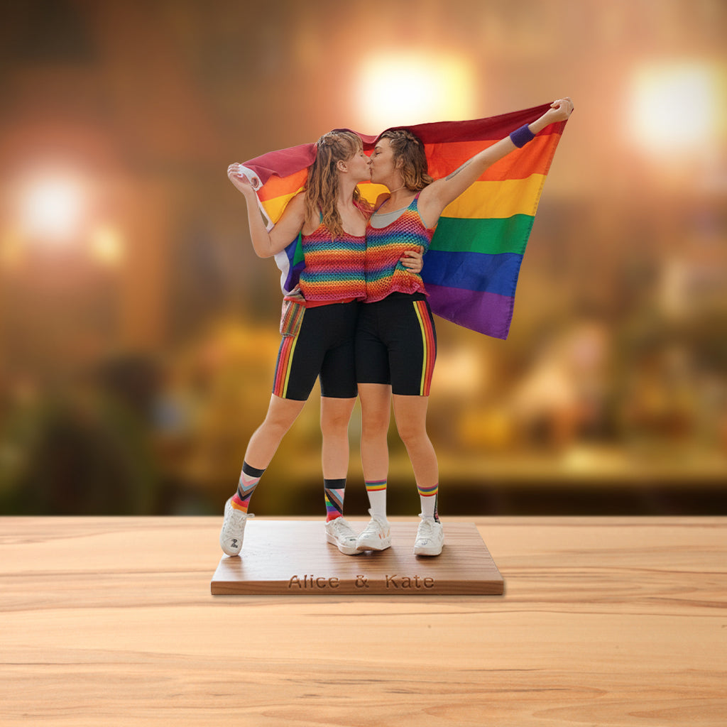 Custom Any Photo Couple Gift - Personalized LGBT Support Custom Shaped Acrylic Plaque