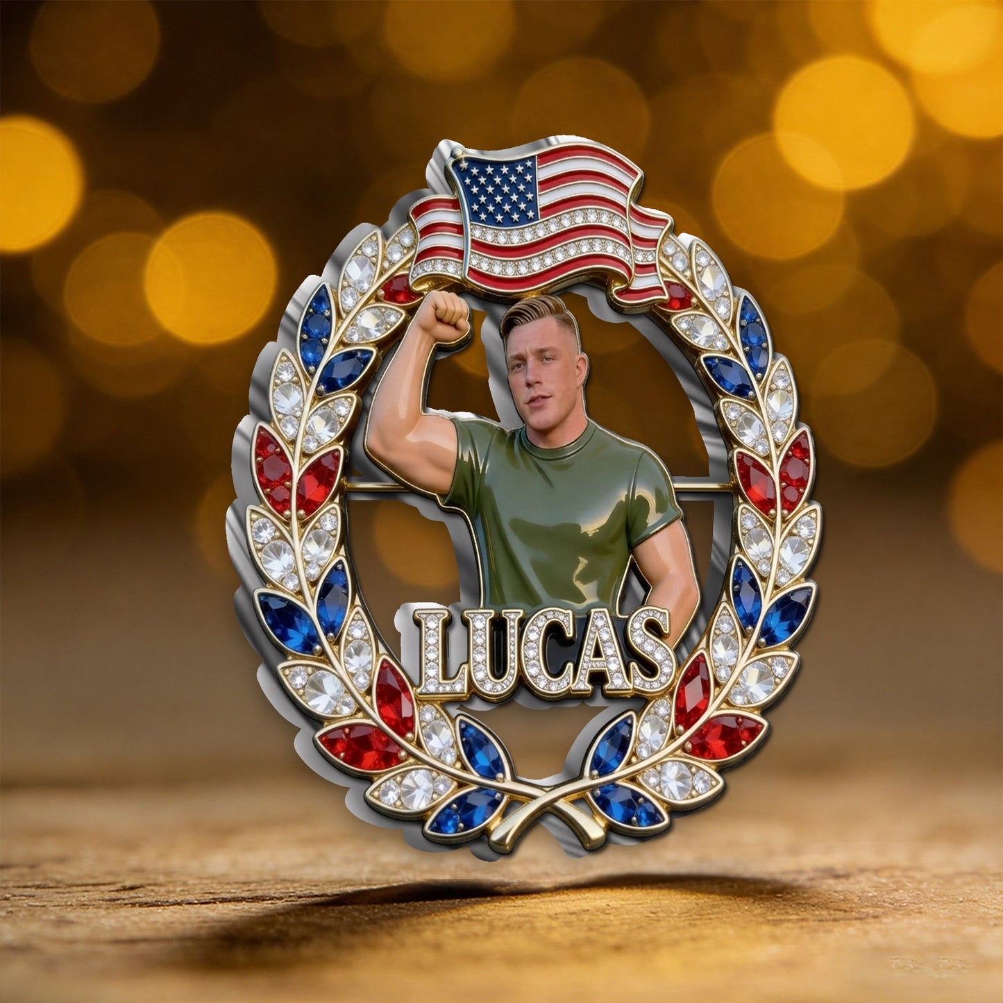 Celebrate 4th Of July - Personalized Family 3D Embossed Enamel Pin