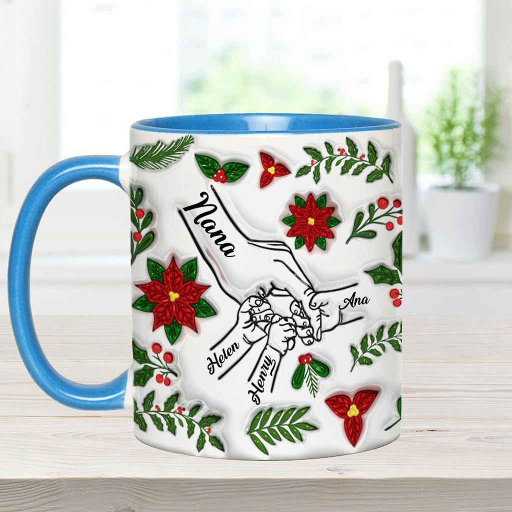 Hold My Hand, Hold My Heart - Personalized Grandma Accent Mug