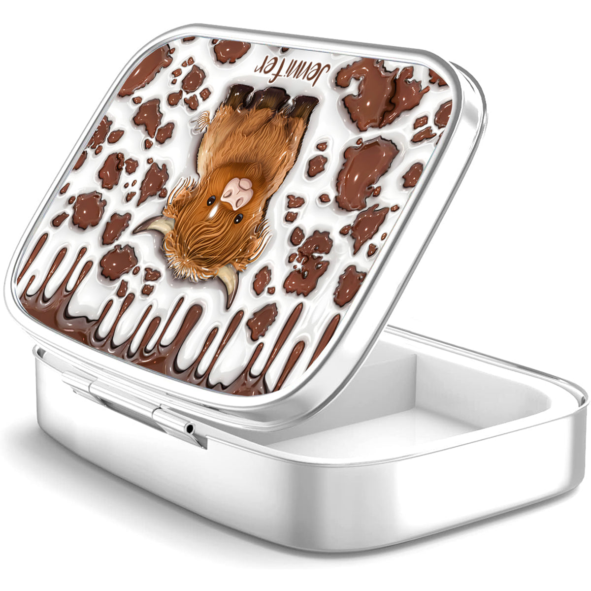 Just A Girl Who Loves Highland Cow - Personalized Highland Cow Pill Organizer Box