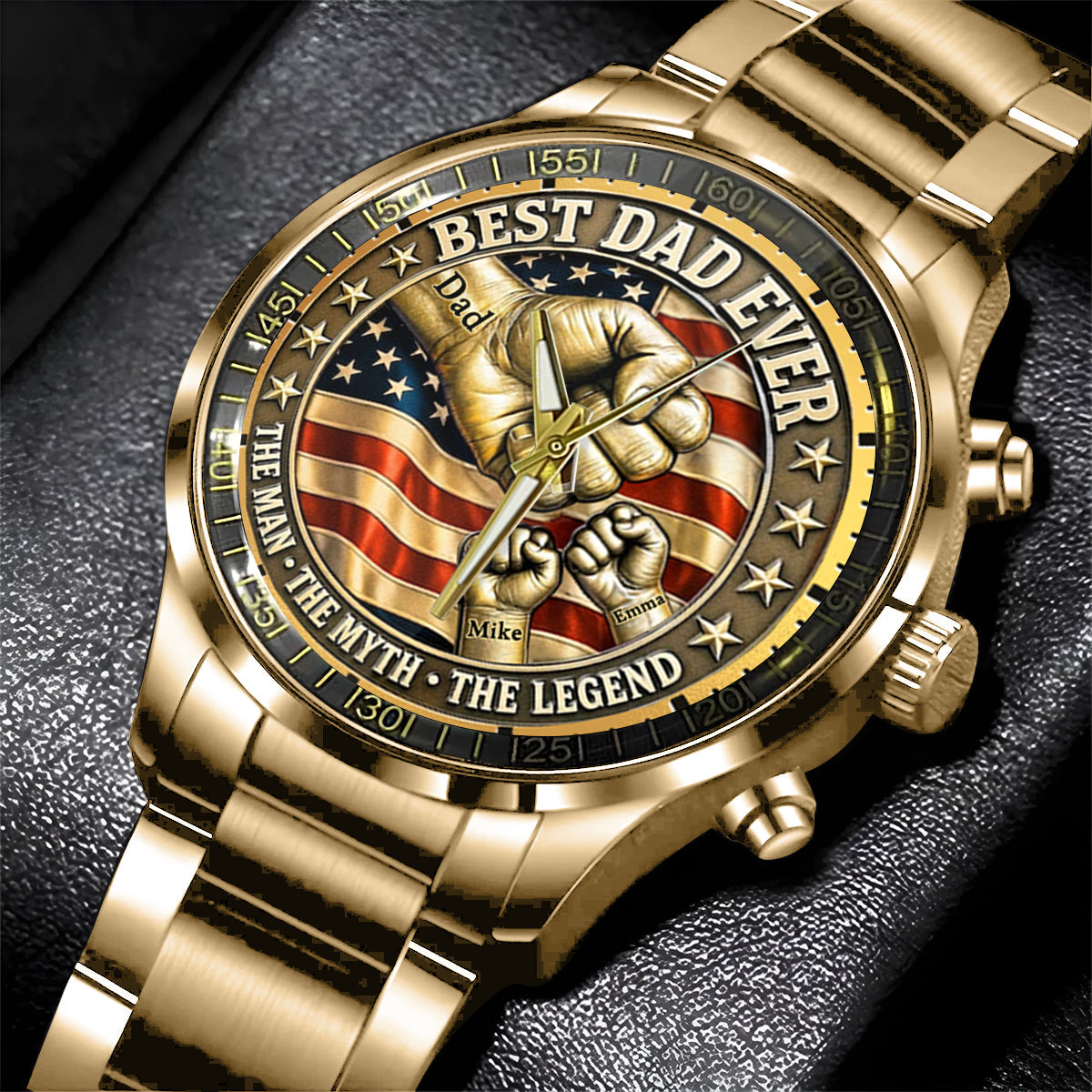 Best Dad Ever - Personalized Father Hand Watch