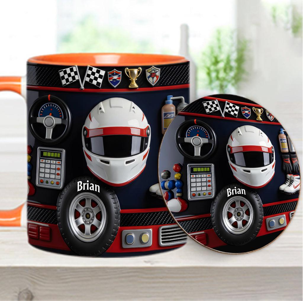 Born to Race - Personalized Racing Accent Mug & Coaster