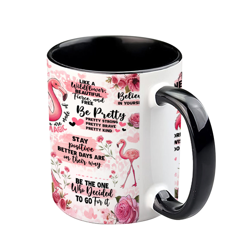 Flamingo Affirmation - Personalized Flamingo Accent Mug