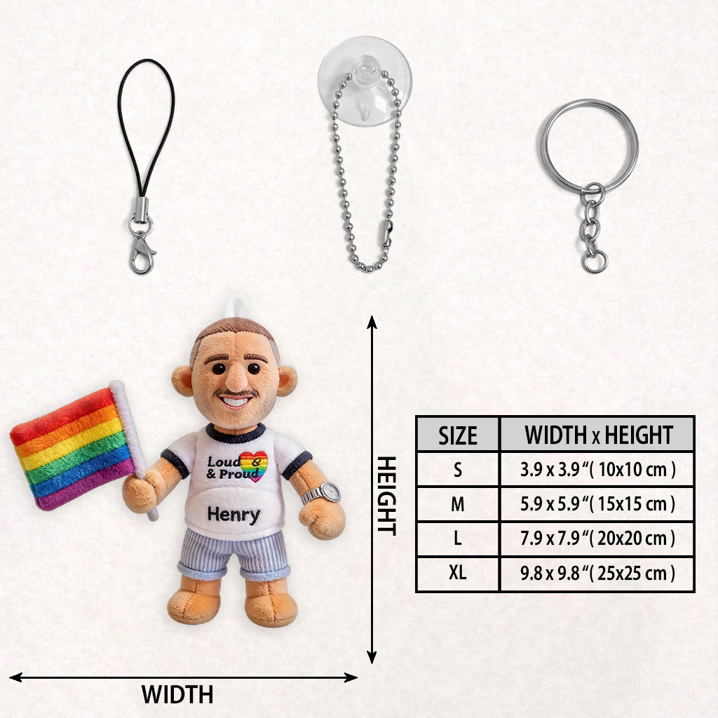 Custom Any Photo Love Is Love - Personalized LGBT Support Plush Keychain
