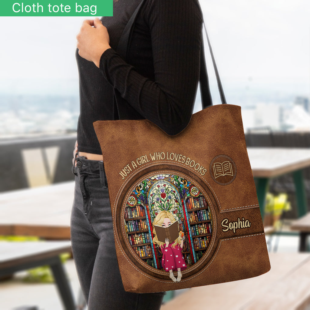 Just A Girl Who Loves Books - Personalized Book Tote Bag