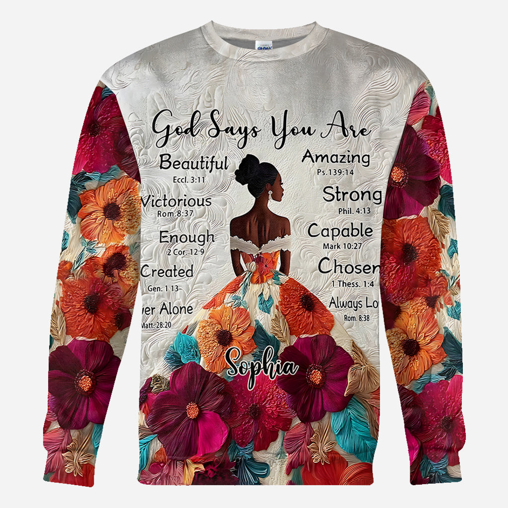 God Says You Are - Personalized African American All Over Shirt