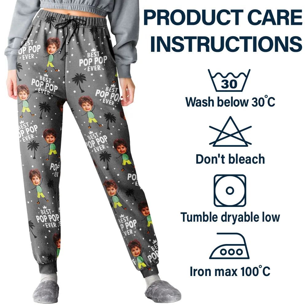 Best Dad Ever Sweatpants – Fun Personalized Pajamas with Kids’ Faces – Perfect Gift for Father’s Day or Birthdays
