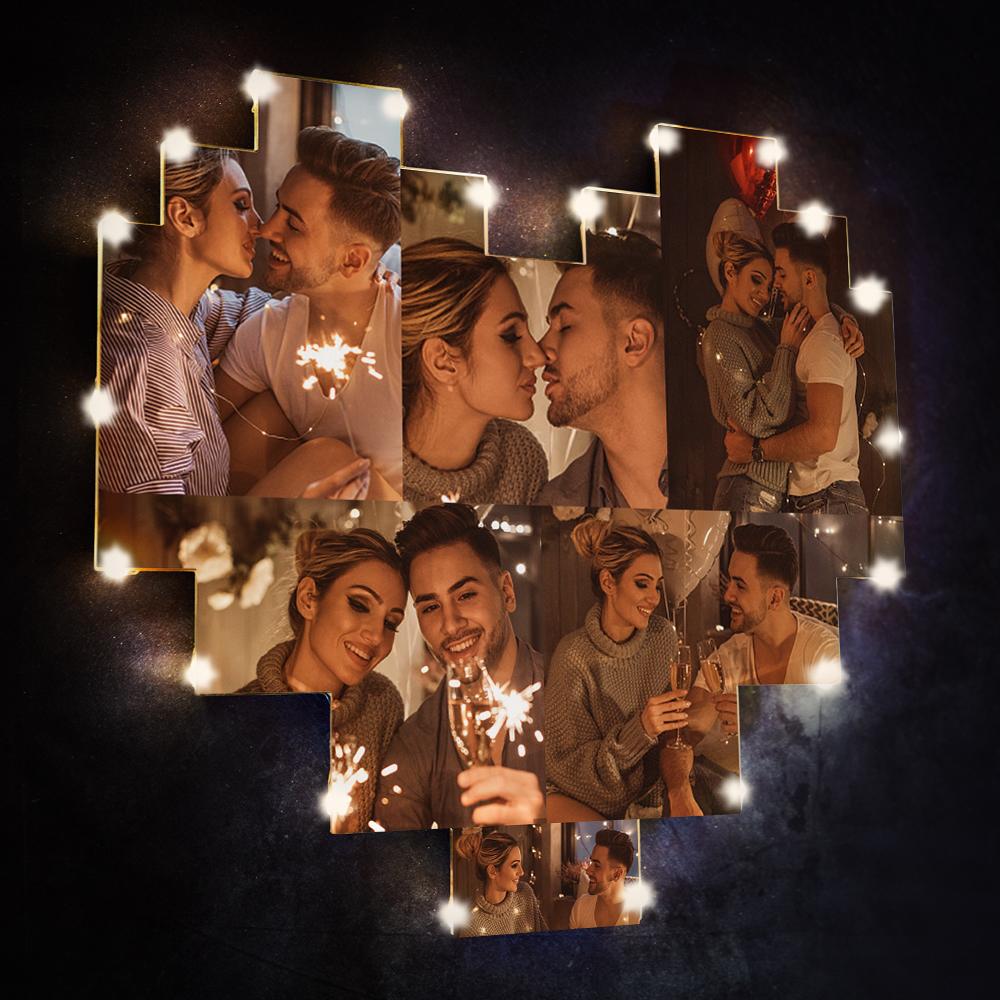 Custom Heart Photo Lamp - Personalized Couple Lamp