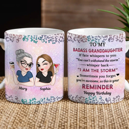 Inspirational White Ceramic Mug, A Special Gift from Mom or Grandma to Daughter or Granddaughter