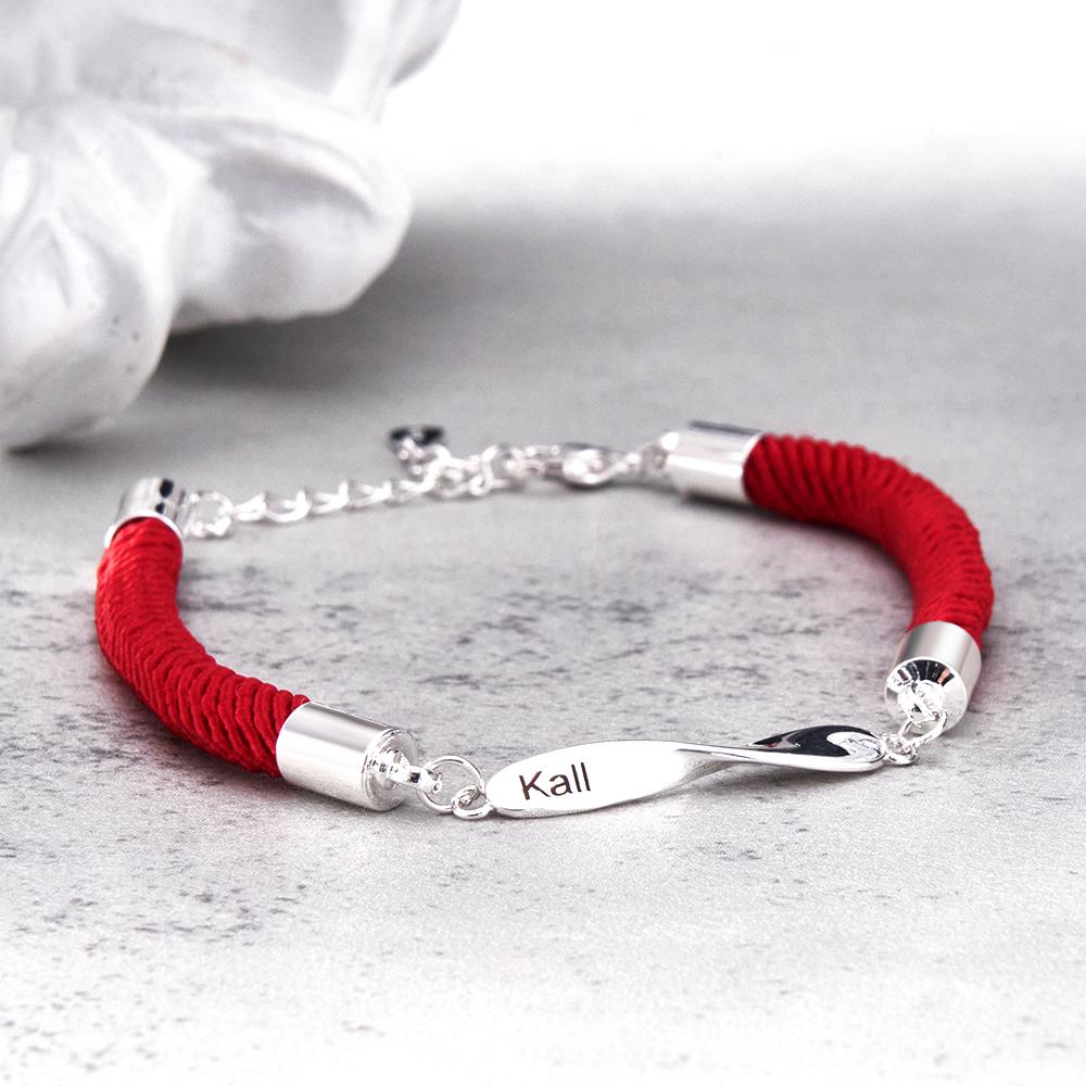 Any Names - Personalized Couple Engraved Rope Bracelet