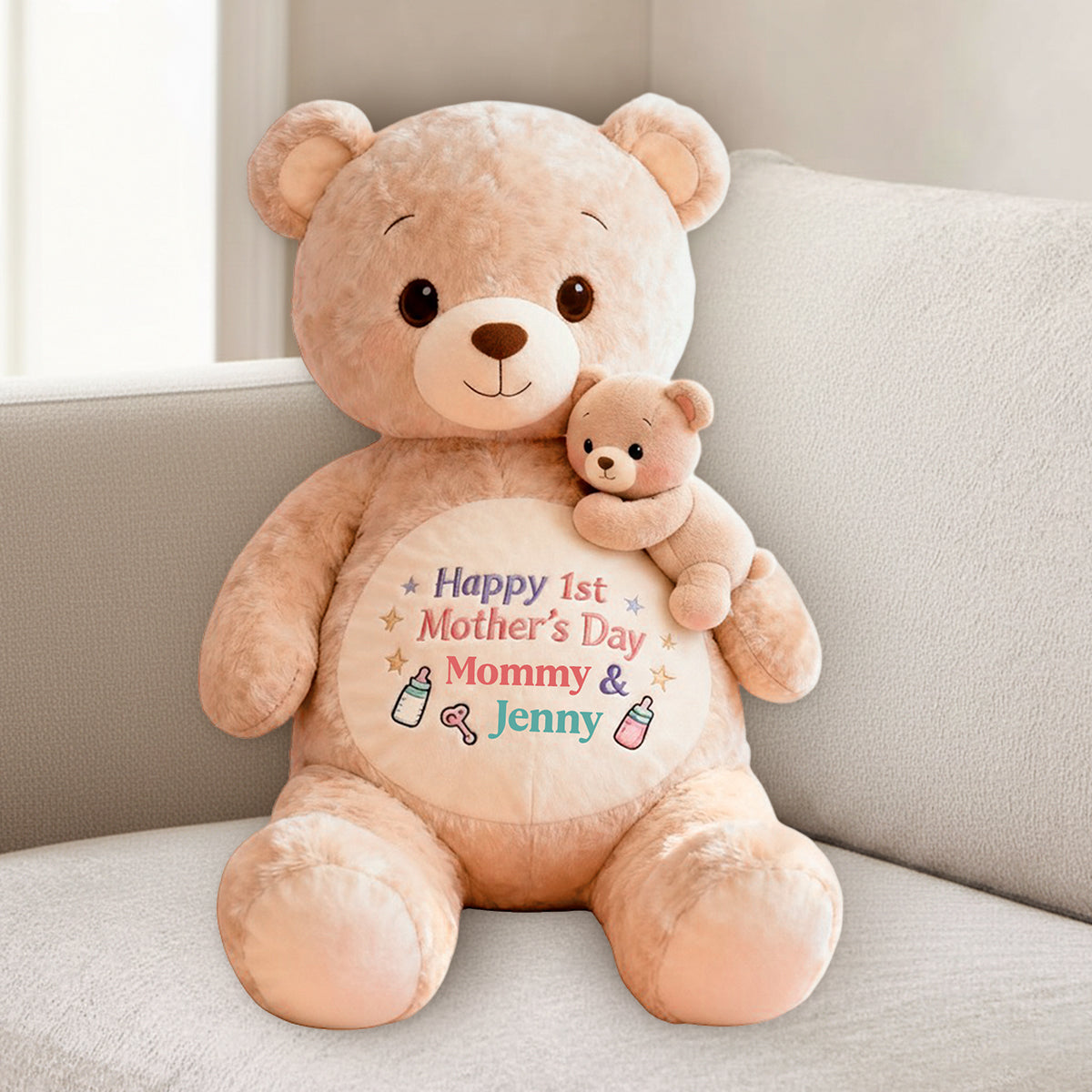 Happy 1st Mother's Day - Personalized Mother Premium Faux Fur Pillow