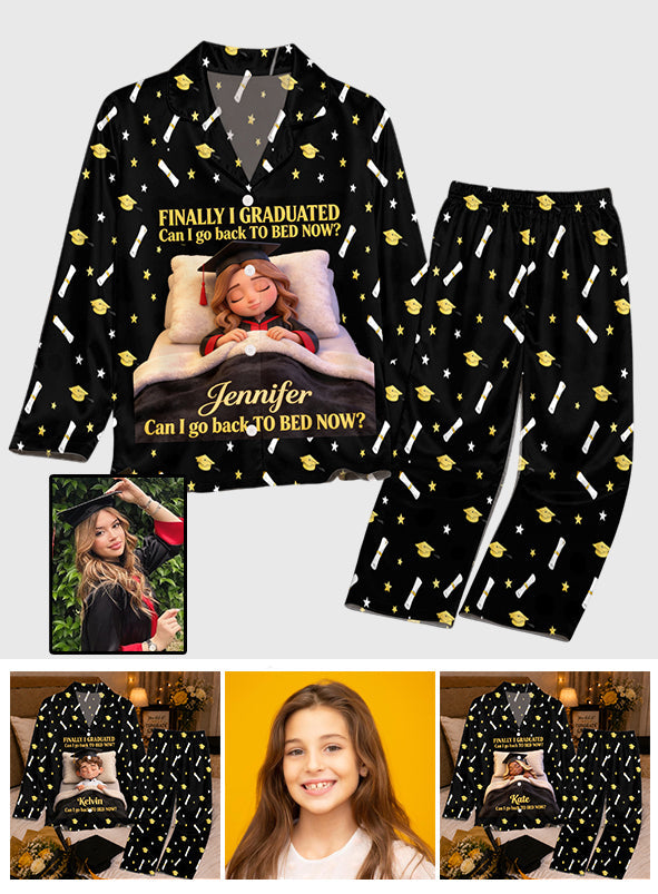 Can I Go To Bed Now - Personalized Graduation Button Down Pajamas