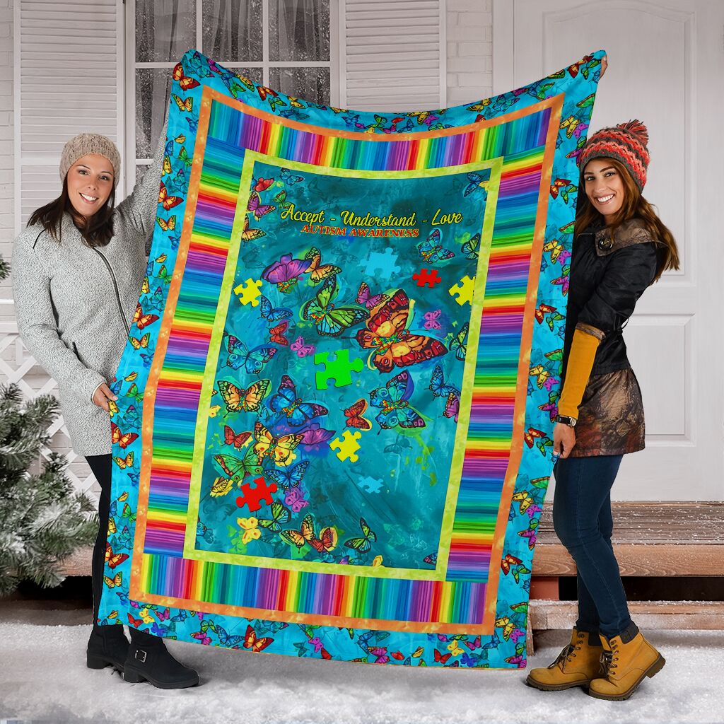 Accept Understand Love Autism Awareness Blanket 0622