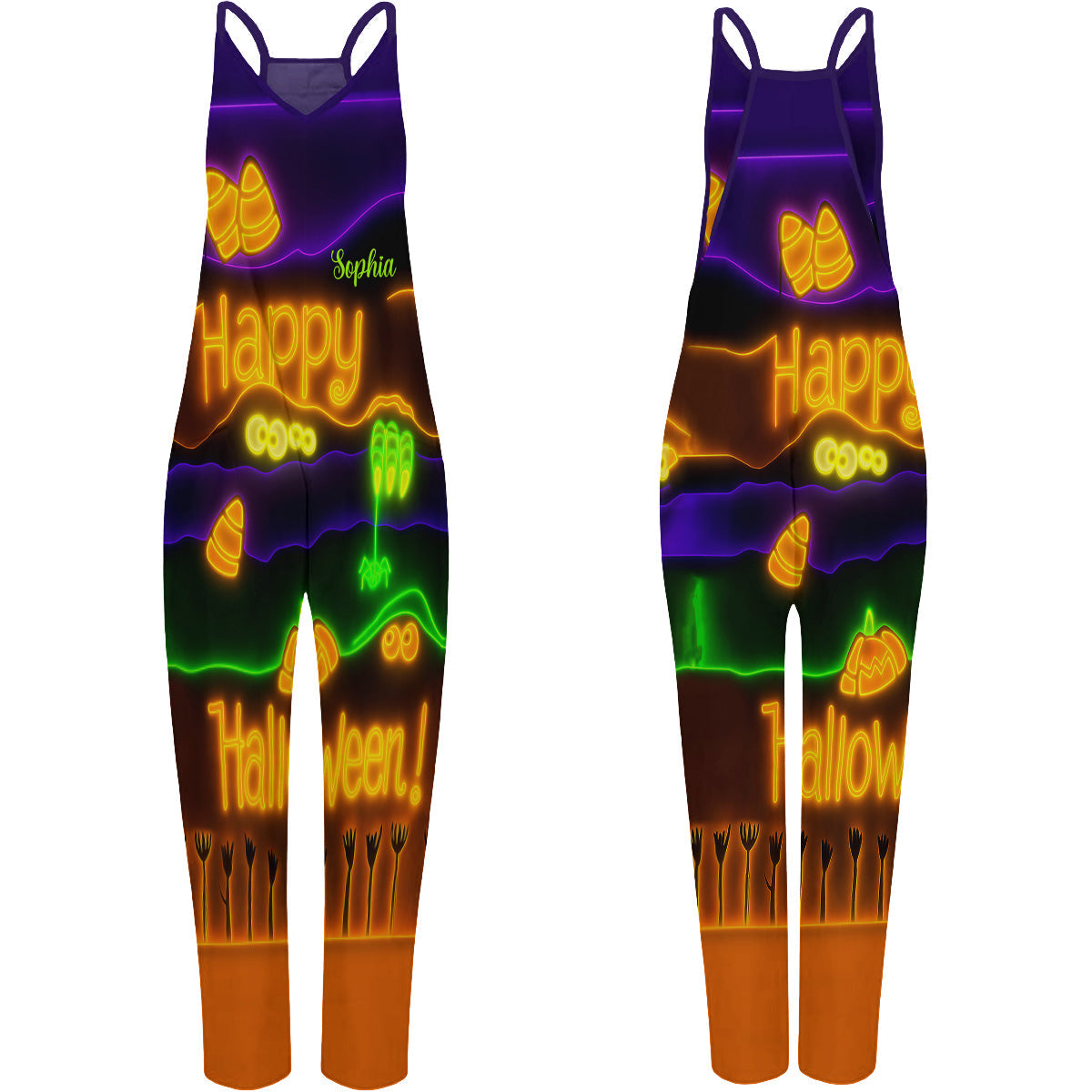 Happy Halloween - Personalized Halloween Loose-Fit Overalls/ Rompers