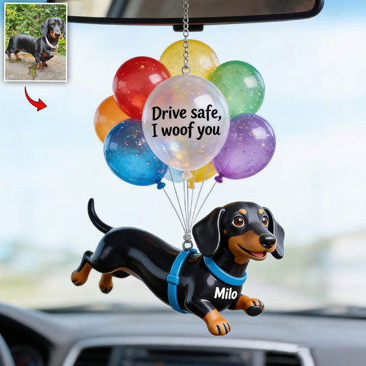 Drive Safe Balloon - Personalized Dog Transparent Car Ornament