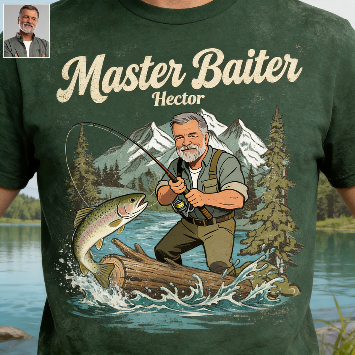 Custom Fishing Shirt For Dad/ Husband/ Son... - Personalized Fishing Washed T-Shirt