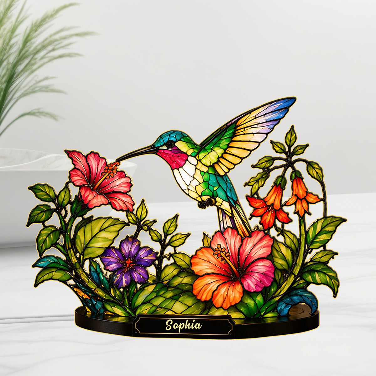 Beautiful Humming Bird - Personalized Hummingbird Acrylic LED Night Light