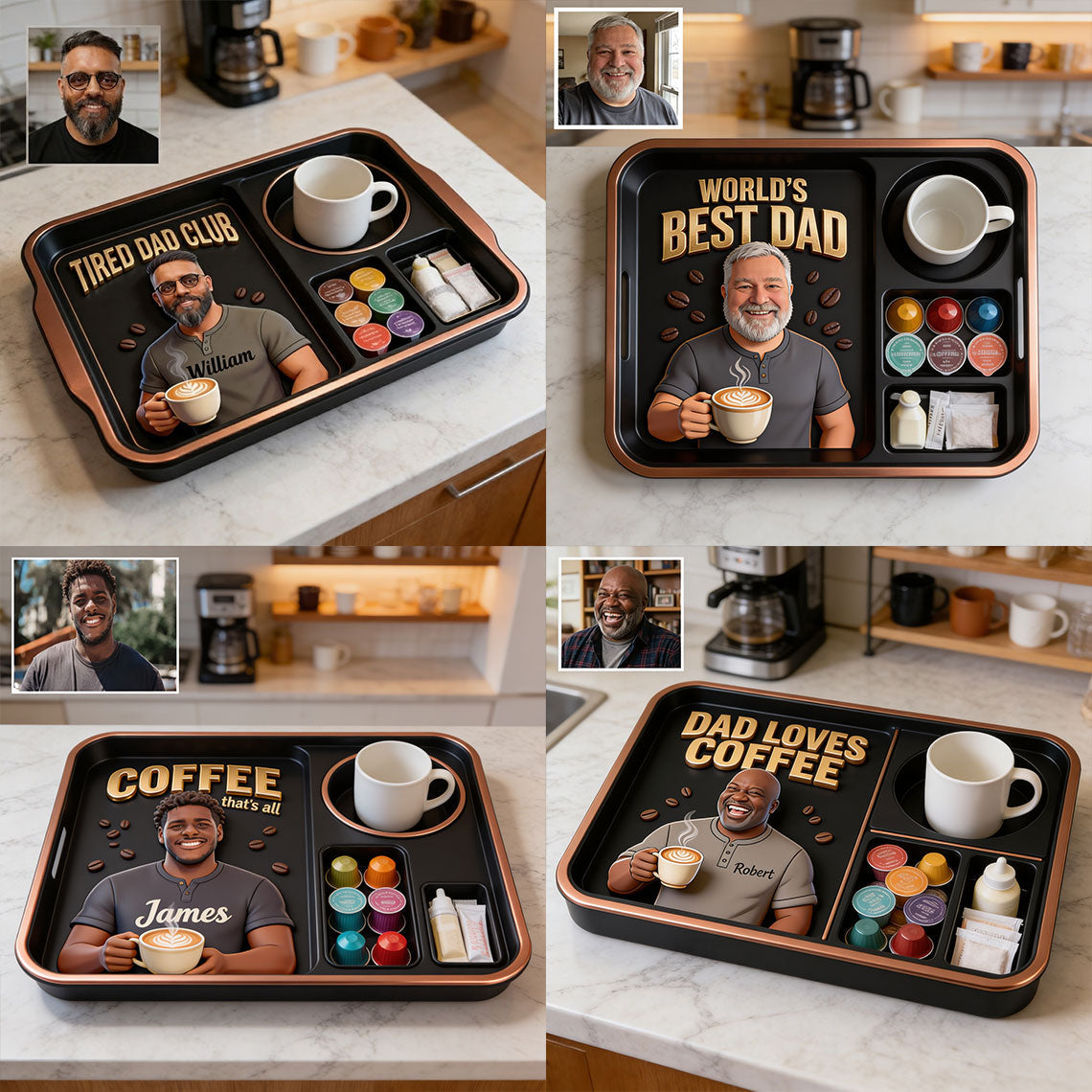 Dad Loves Coffee - Personalized Coffee Catch-All Tray