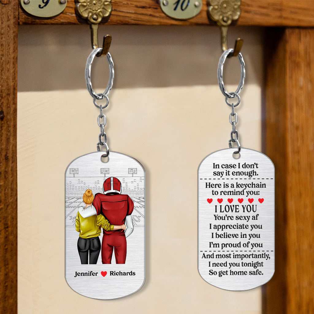 Go Home Safe - Personalized Football Stainless Steel Keychain