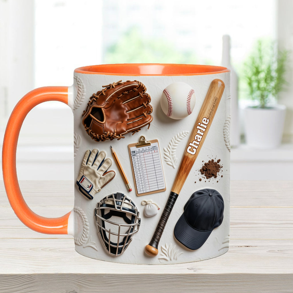 Love Baseball - Personalized Baseball Accent Mug & Coaster