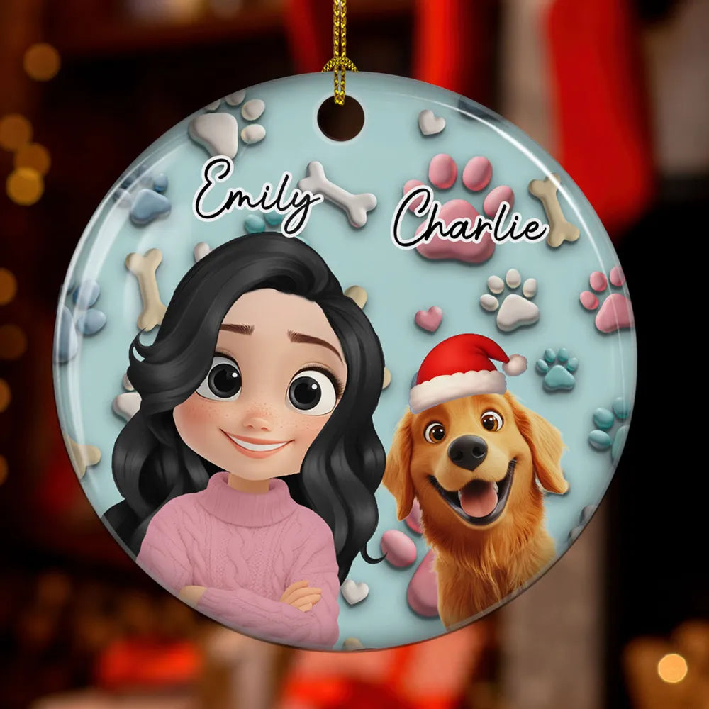 Crystal Ornament with Dog Cartoon Design, High Clarity, Fun and Unique Gift for Pet Lovers