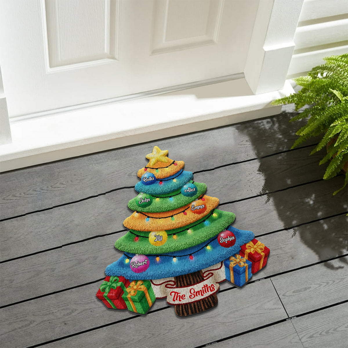 Family Christmas Tree - Personalized Family Non-Slip Tufted Rug