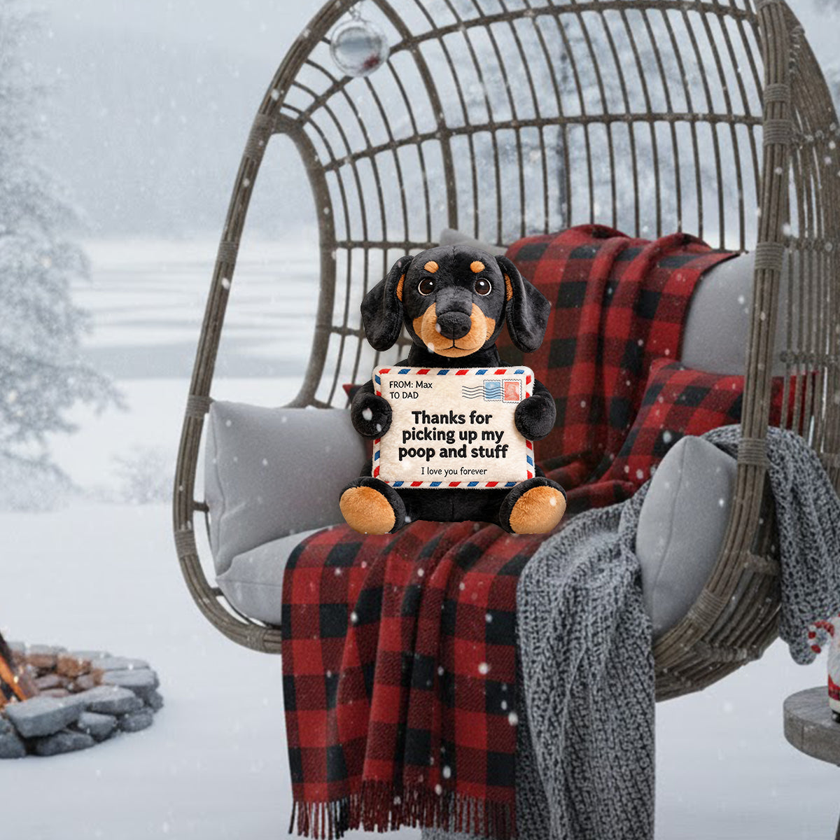 Letter For Dad And Mom - Personalized Dog Premium Faux Fur Pillow