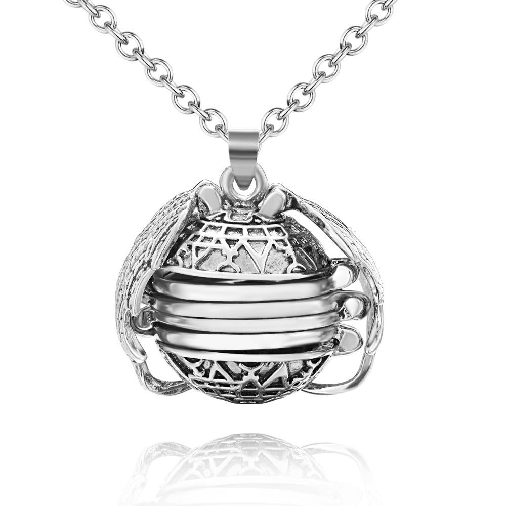 Any Photo - Personalized Angel Wings Expanding Photo Ball Locket Necklace