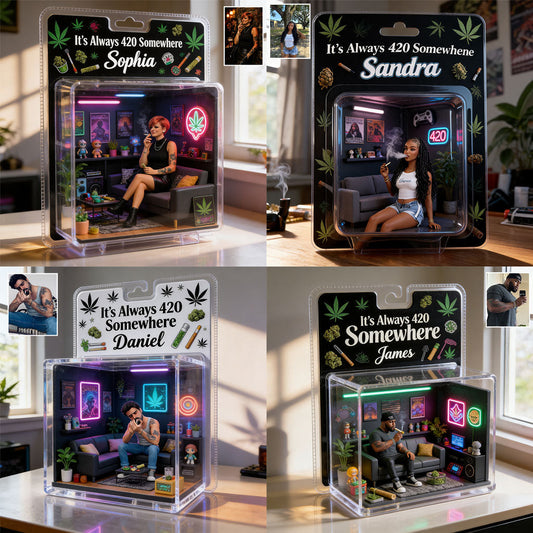It's Always 420 Somewhere - Personalized Weed Acrylic Display Box