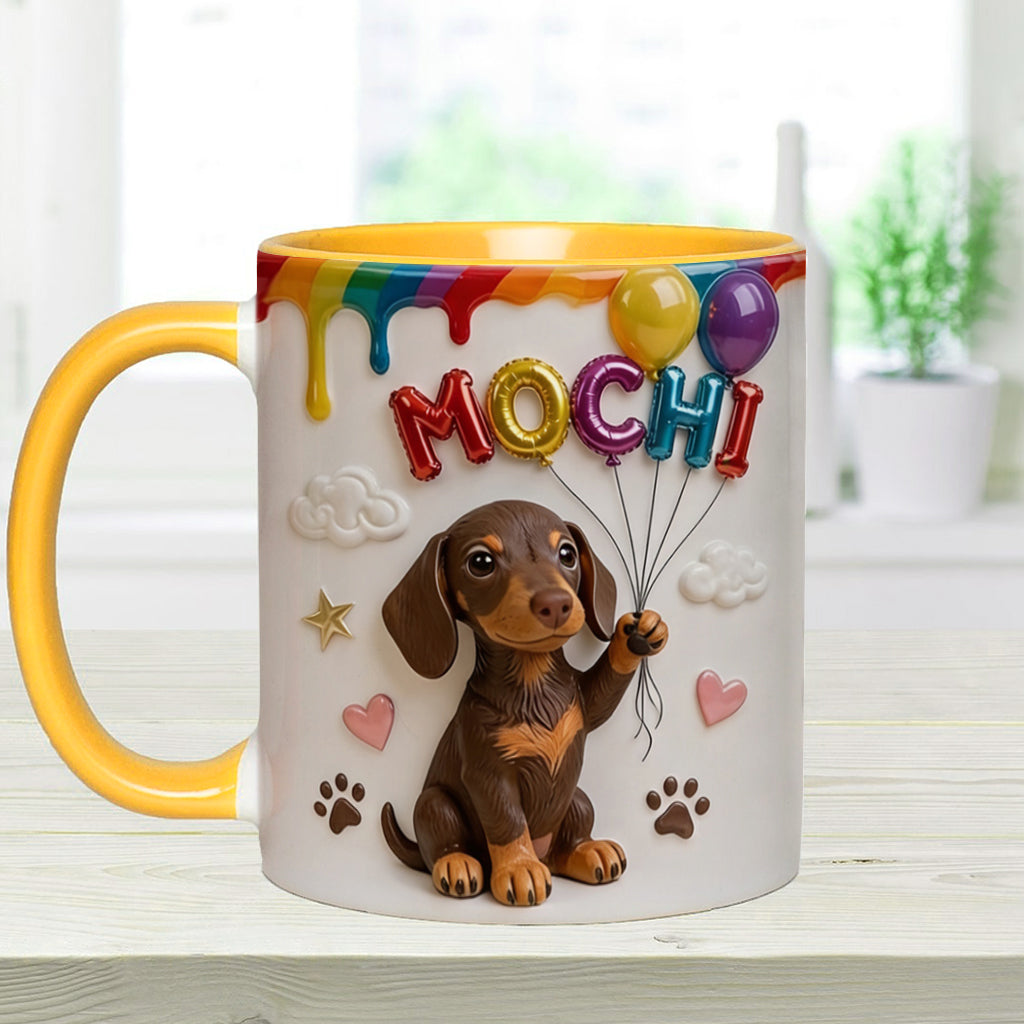 Custom Pet Name Ballon - Personalized Dog Accent Mug With Gift Box
